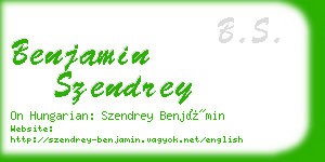 benjamin szendrey business card